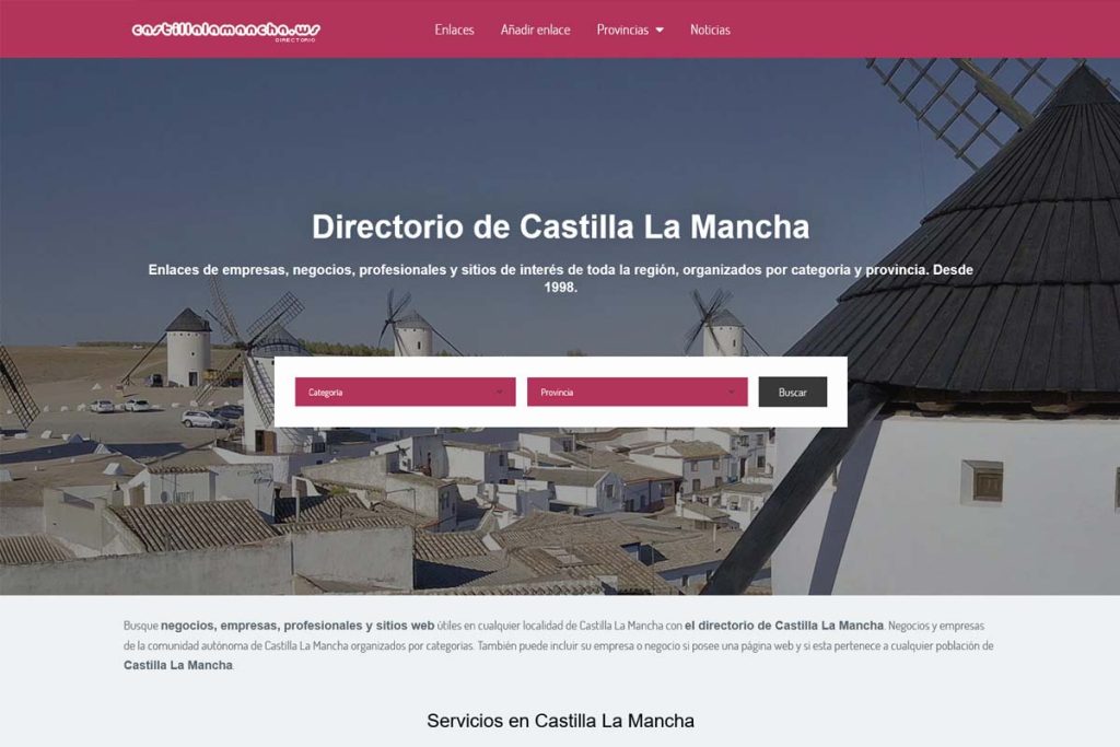 Captura de pantalla de Directorio de Castilla La Mancha