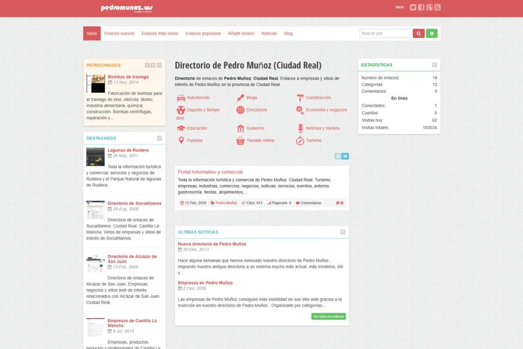 Captura de pantalla de Directorio de Pedro Muñoz