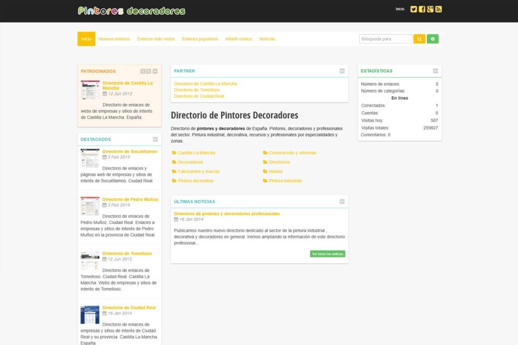 Captura de pantalla de Directorio de Pintores Decoradores