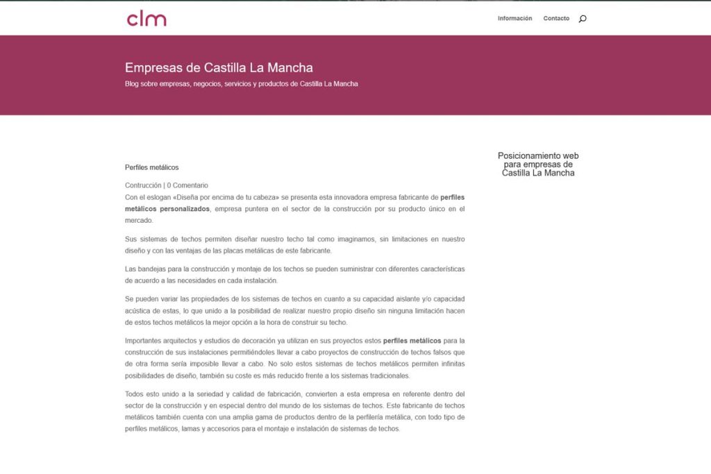 Captura de pantalla de Empresas de Castilla La Mancha