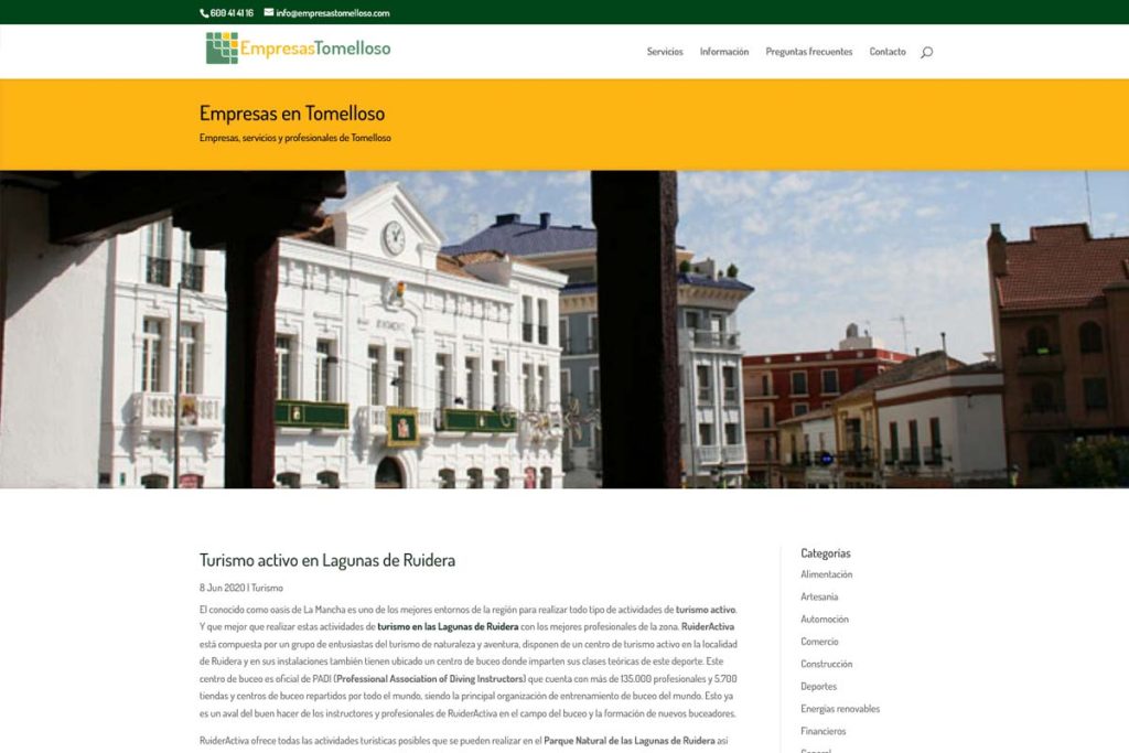 Captura de pantalla de Empresas de Tomelloso