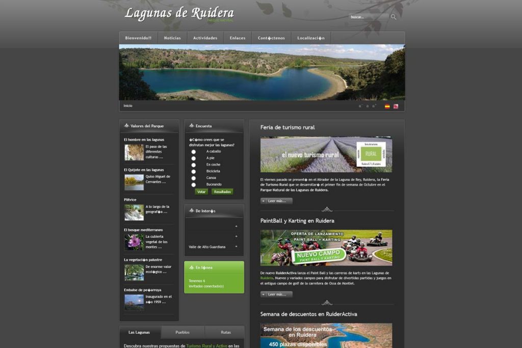 Captura de pantalla de Portal informativo y turístico Ruidera