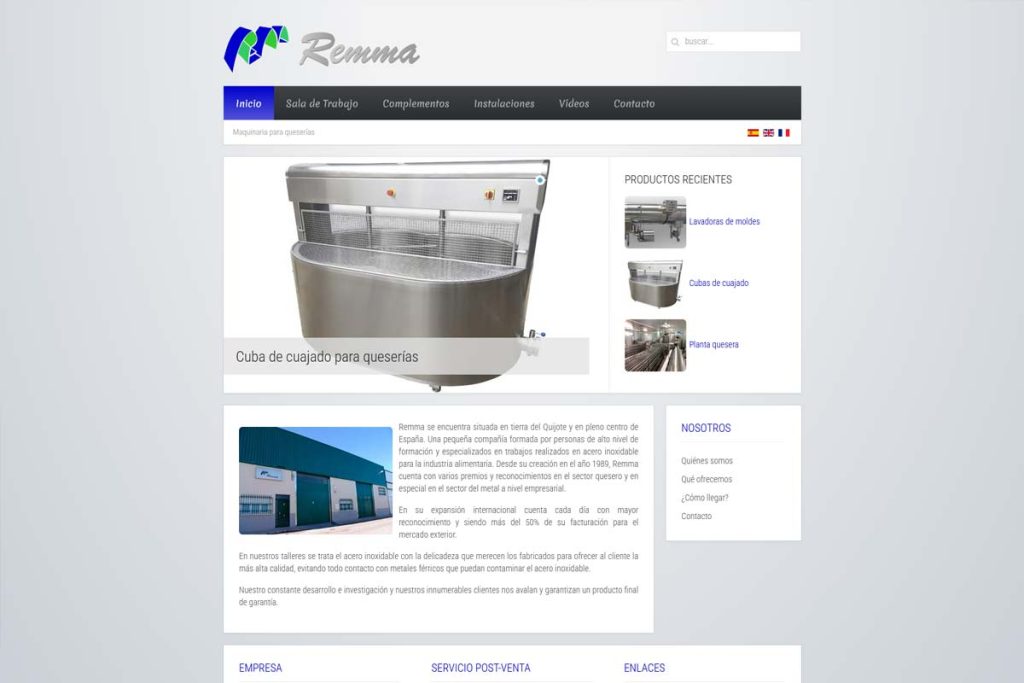 Captura de pantalla de Instalaciones lácteas Remma - Maquinaría para queserías
