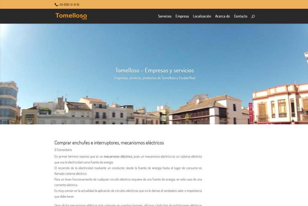 Captura de pantalla de Empresas, servicios, productos de Tomelloso